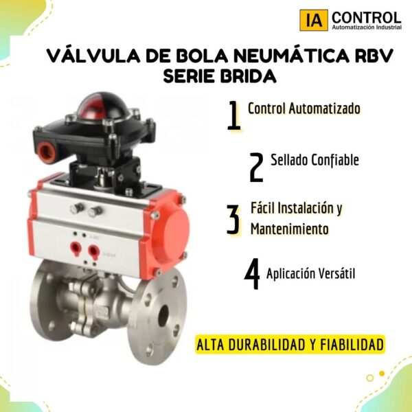 Válvula de bola neumática SERIE BRIDA